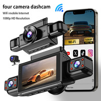 4 Channels 360° DashCam for Car Video Recorder 1080P Car DVR 24H Parking Monitor Front Right Rear View Night Vision Black Box