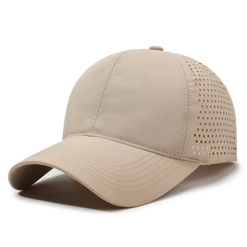 Atmungsaktive Mesh-Baseballkappe, Unisex, lässiger Stil, Polyester-Hut, leicht, einfarbig, verstellbare Sonnenkappe für den Außenbereich – Detail 4