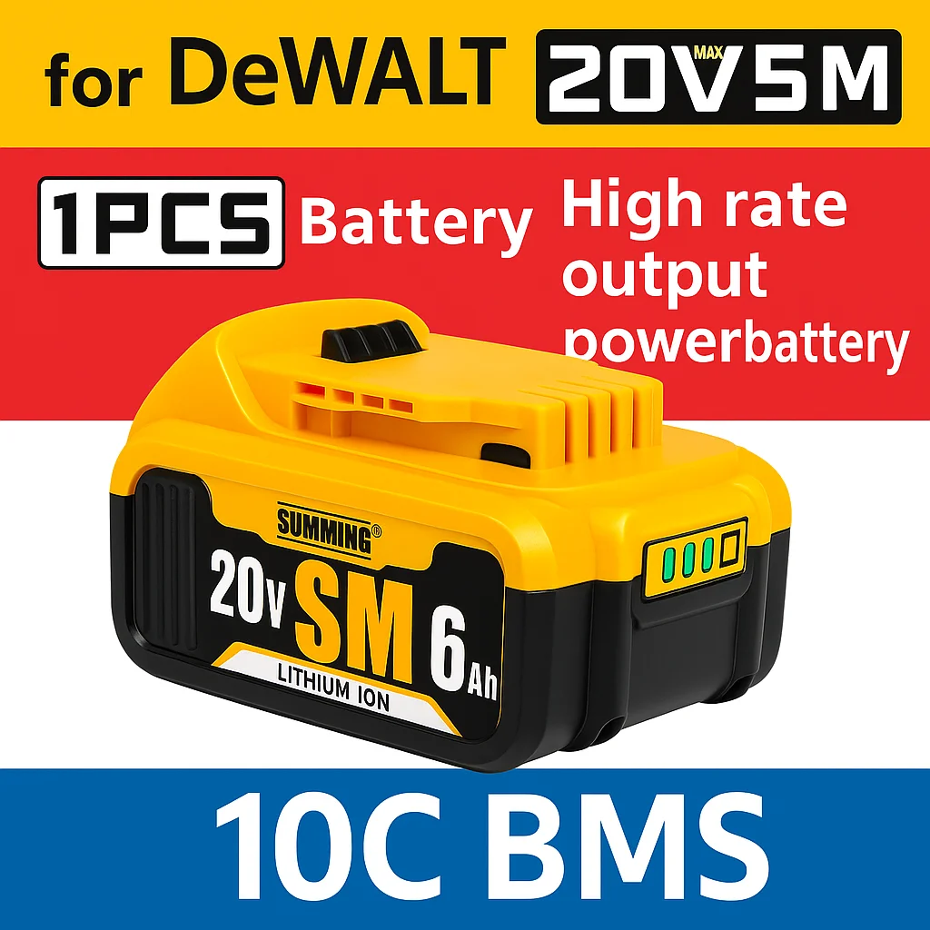 

20V 6.0Ah MAX rechargeable lithium-ion batterycan replace Dewalt 18/20V battery⚡suitable for Dewalt tool DCF850 DCD796DCF922