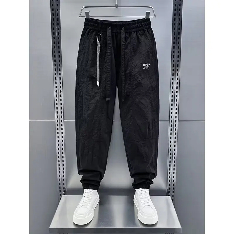 Pantalones de chándal Harem de secado rápido para hombre, pantalones de calle sueltos de Hip-hop, moda coreana, pantalones de marca de alta calidad, verano, y2k