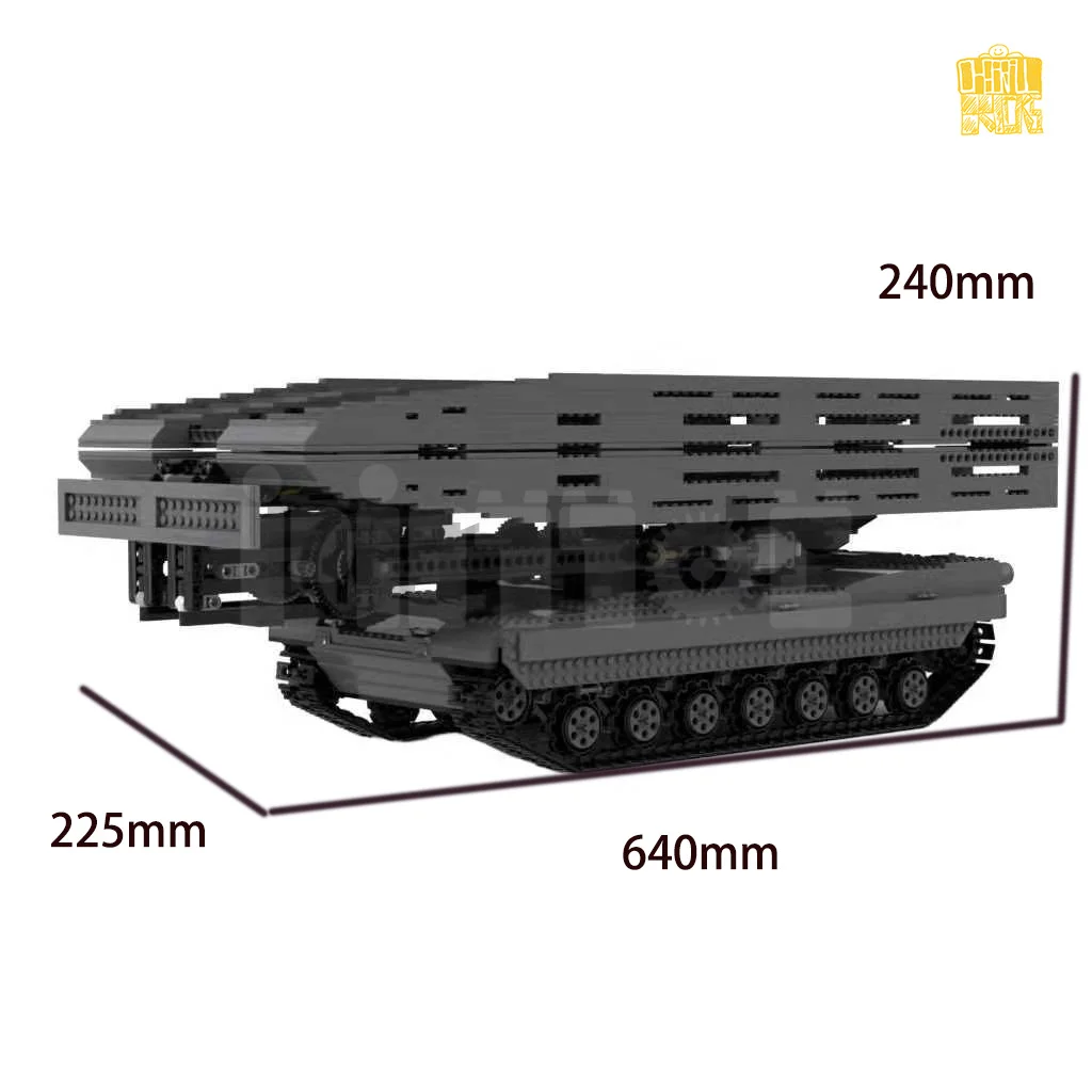 Moc-29526 M1 Tank with 1.2m Bridge Model With PDF Drawings Building Blocks Bricks Kids DIY Toys Birthday Christmas Gifts