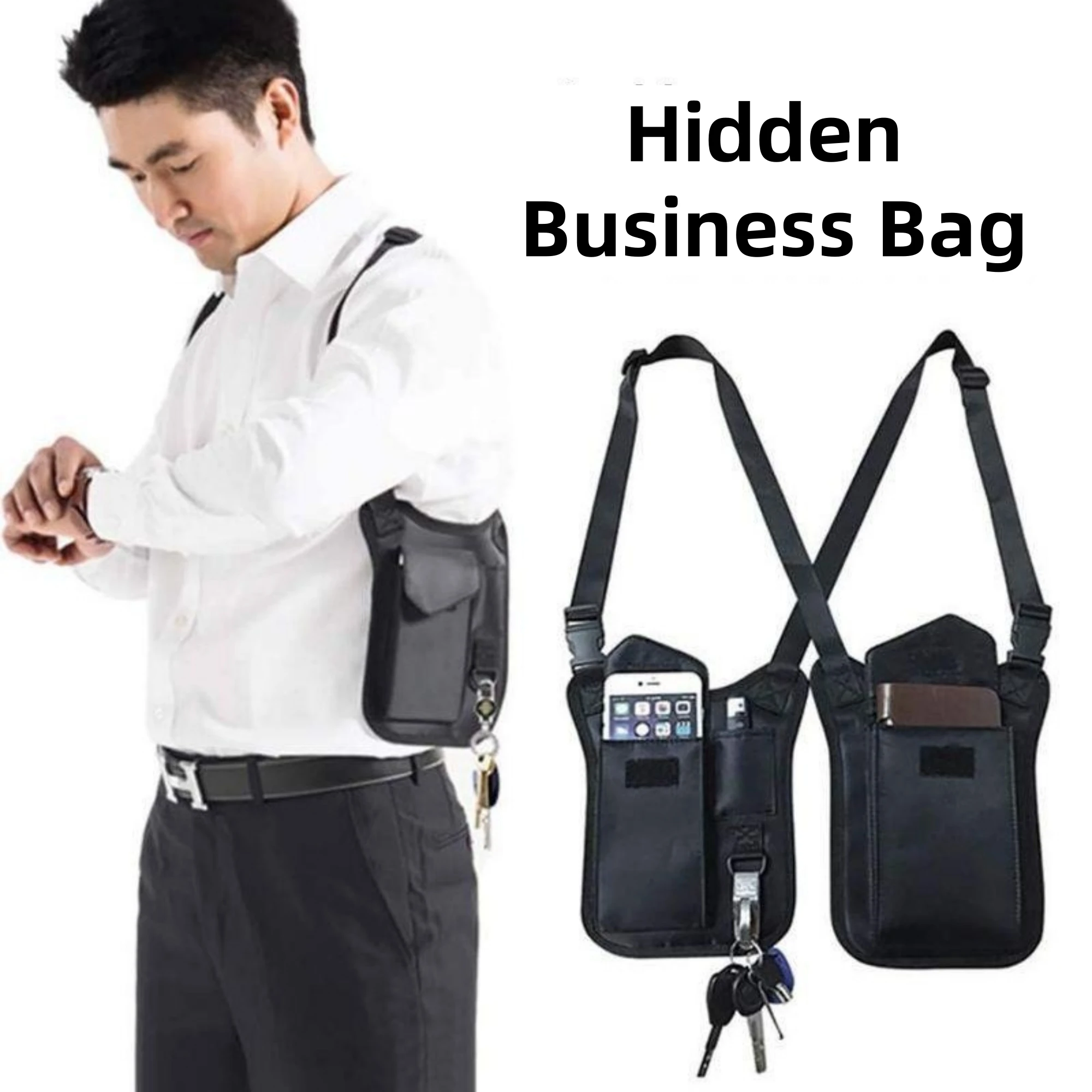 Anti-Thief Hidden Underarm Shoulder Bag Concealed Pack Pocket Multi-Purpose Men/Women Safety Double Storage Armpit Holster bag