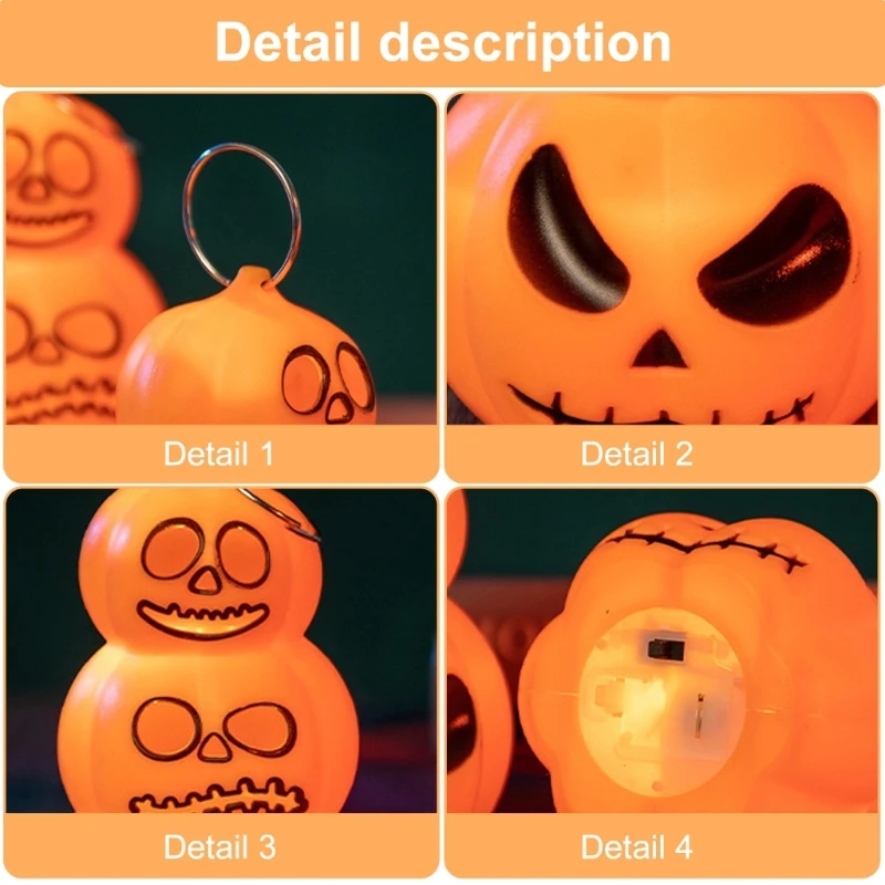 Y1UB Halloween Pumpkin Lamp LED Light Decoration for Indoor Outdoor Festivities