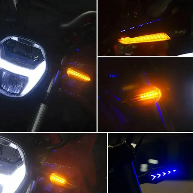 Motorcycle Turn Signals Light Blinker Lamp 17LED Arrows LED Turn Signal Lamp 12V 10mm Sequential Flowing Flash Indicator Lights