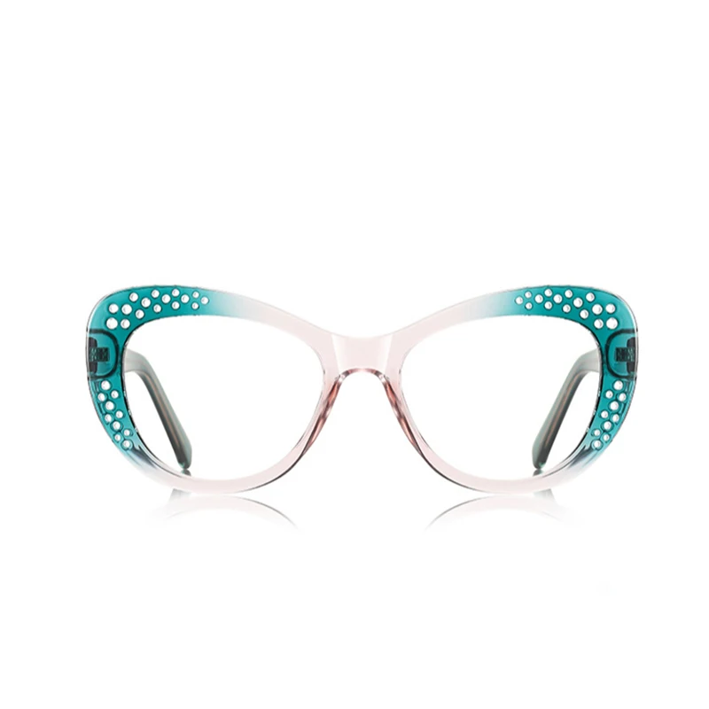 Green Pink Frame Cat Eye Prescription Glasses Women Anti Blue Rays/Photochromic/Progressive/Bifocal Customized Optical Spectacle