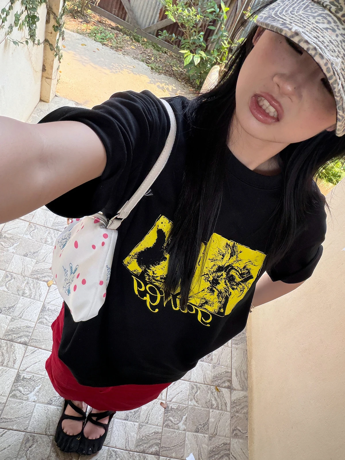 Sakura Loose Short Sleeve T-Shirt Women's Casual Style Cotton Pure Vintage Print Top round Neck Regular Length Summer Fashion