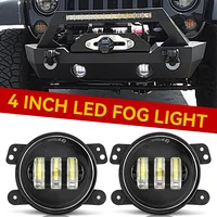 Luz antiniebla LED de 4 pulgadas, luces auxiliares, faro LED para coche, luz antiniebla LED de 30W, luz de Ojos de Ángel para Wrangler JK Dodge todoterreno