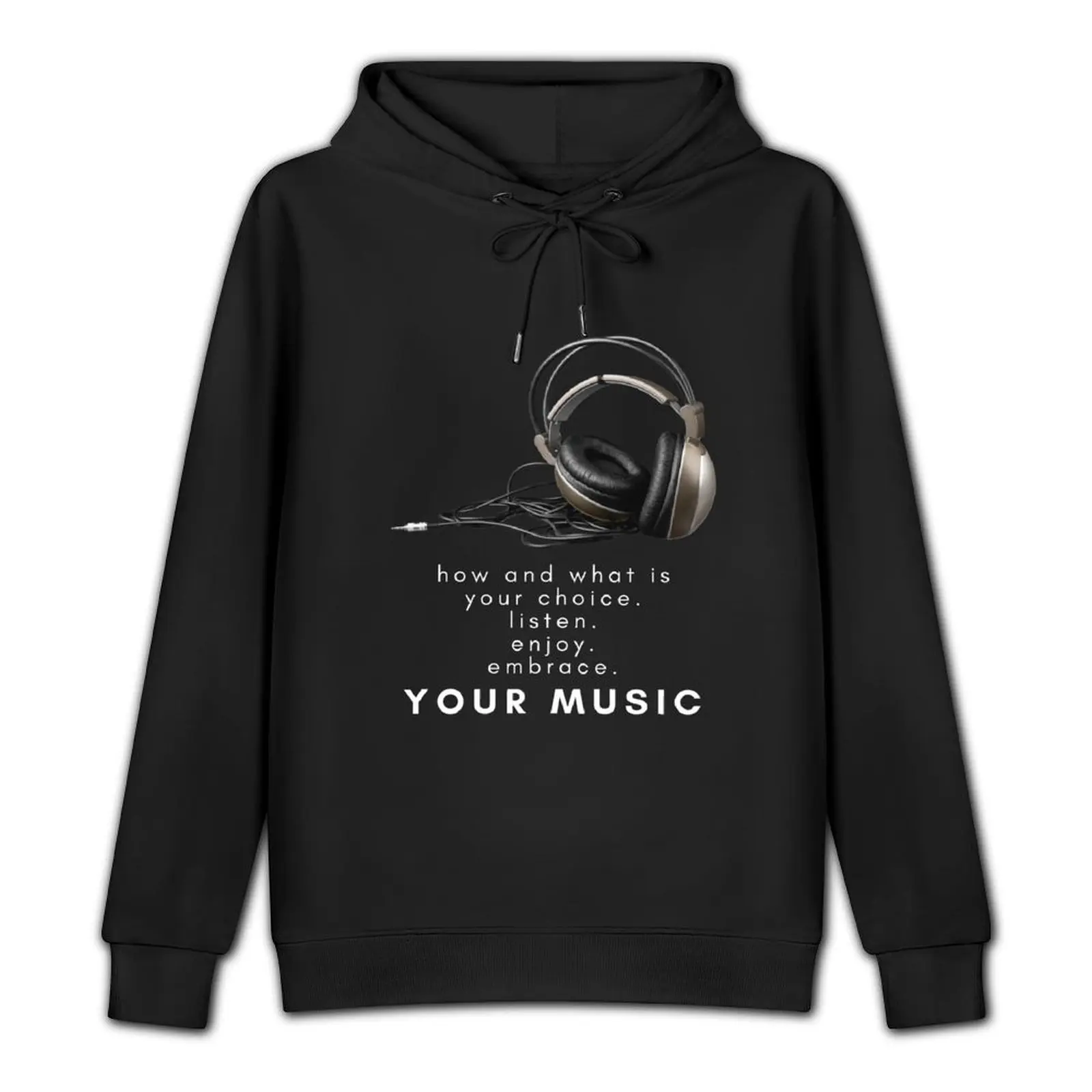 Listen Enjoy Embrace Your Music White Text Pullover Hoodie korean autumn clothes hooded shirt new in hoodies