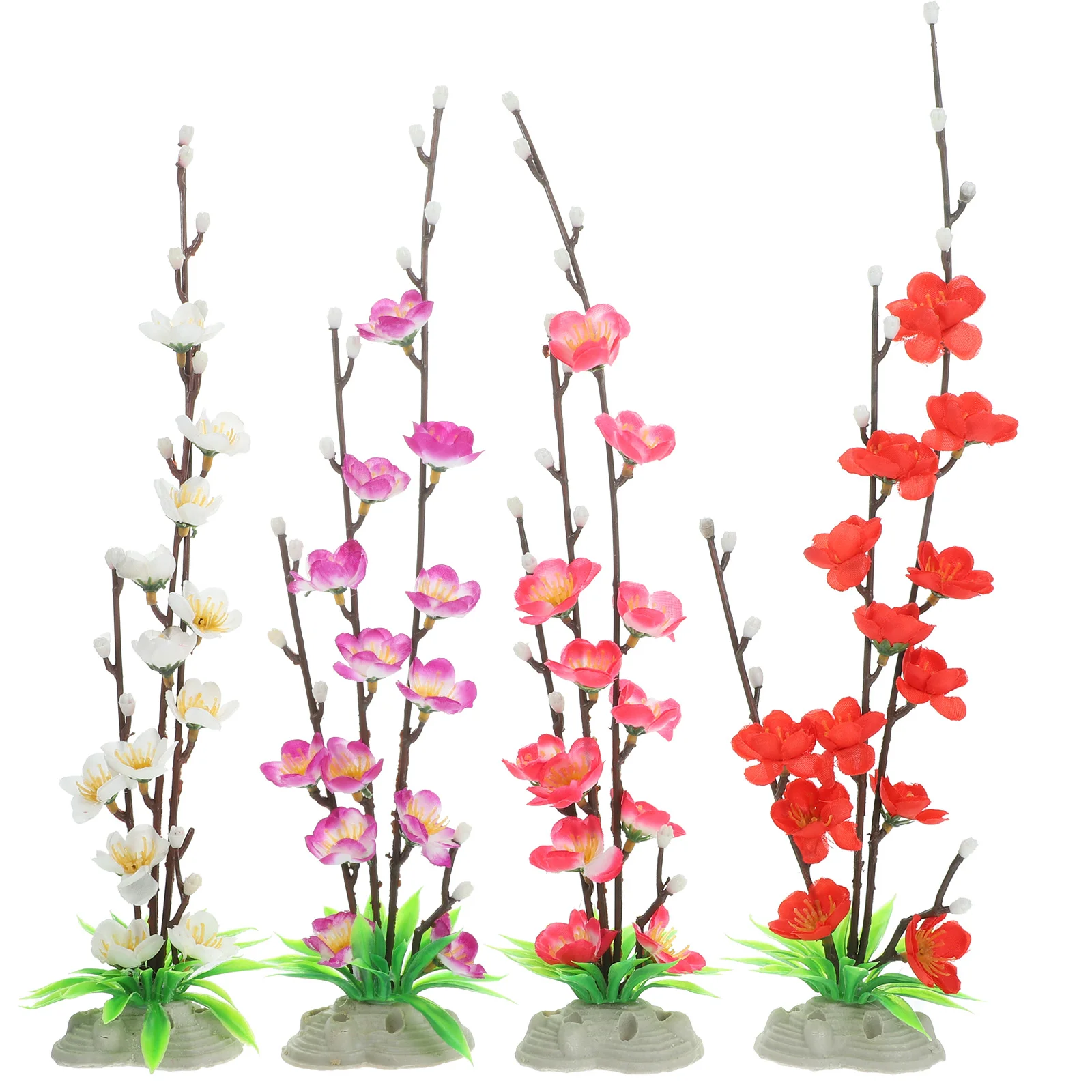 

4 Pcs Decorative Fake Flower Dish Imitation Vivid Simulated Ornament for Sashimi Ornaments Child