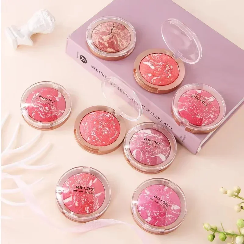 Blush em pó assado para mulheres, delicado, sedoso, fácil de colorir, natural, fosco, leve, maquiagem, cosméticos faciais, novos