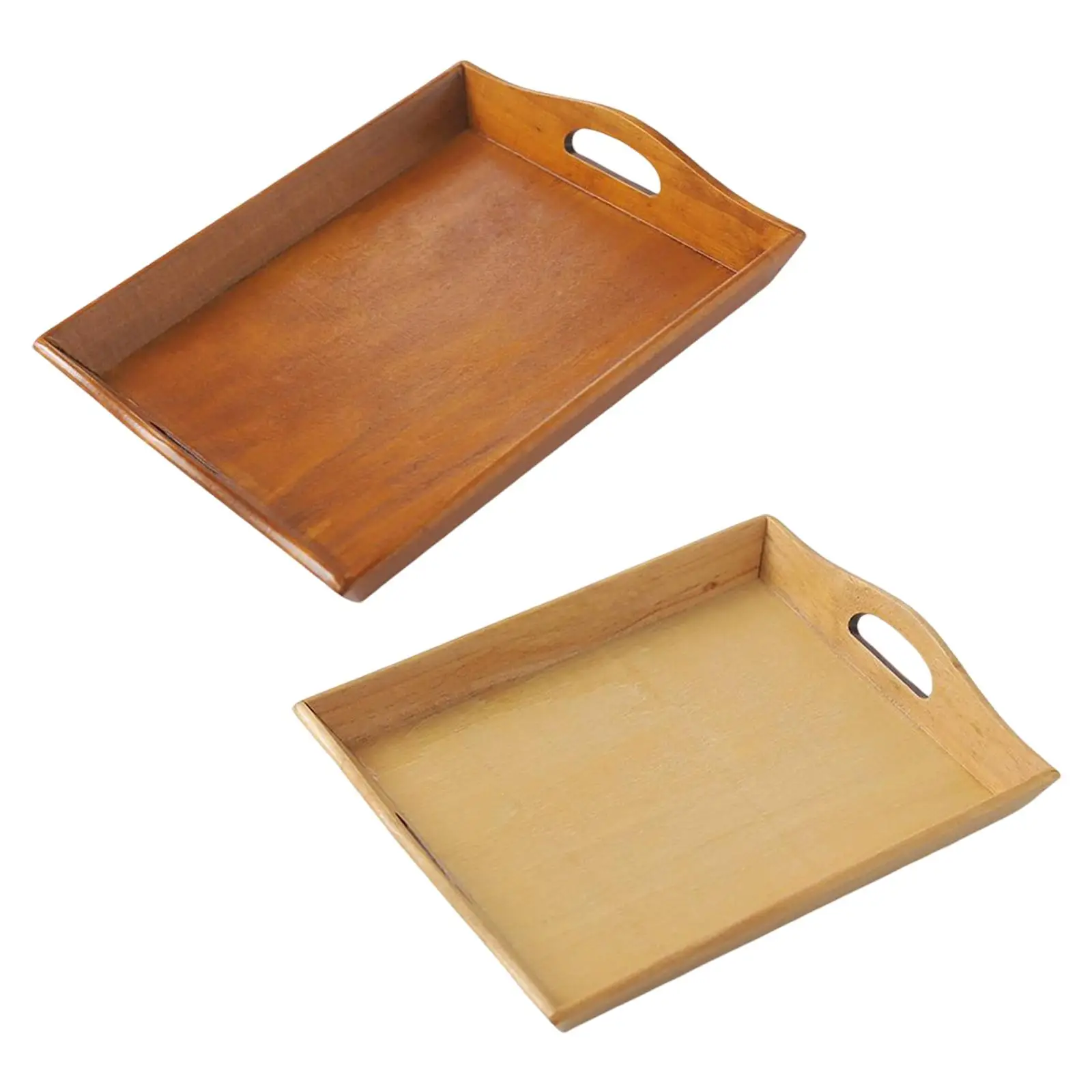 Elegant Wooden Serving Tray with Convenient Handles for Ottoman, Food, Breakfast, Drinks