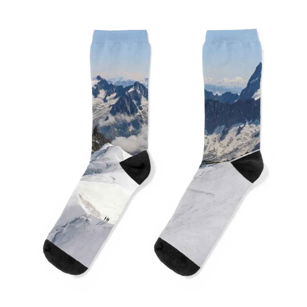 

View from the Aiguille du Midi, French Alps. Socks moving stockings luxury Girl'S Socks Men's