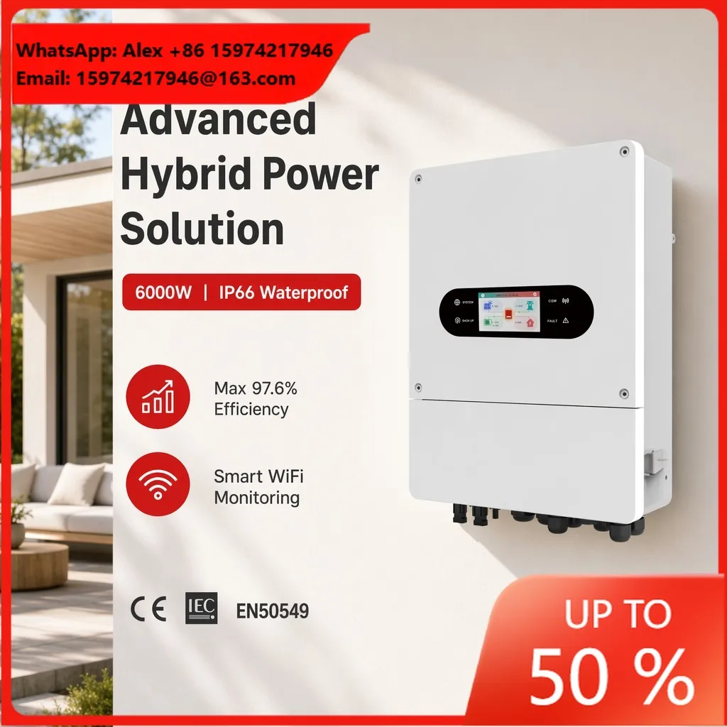 LPR Series 6kW 10kW 12kW 15kW Hybrid Solar Inverter 48V Low Voltage Battery Single Phase IP65 97.6% Efficiency Dual MPPT