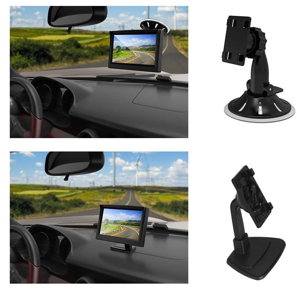 iPoster 5 Inch LCD Screen Car Rear View Monitor with Backup Reversing Camera License Plate Night Vision Waterproof Glass Lens Wide View Angle Car Charger Switch 12v For Car RV SUV Van