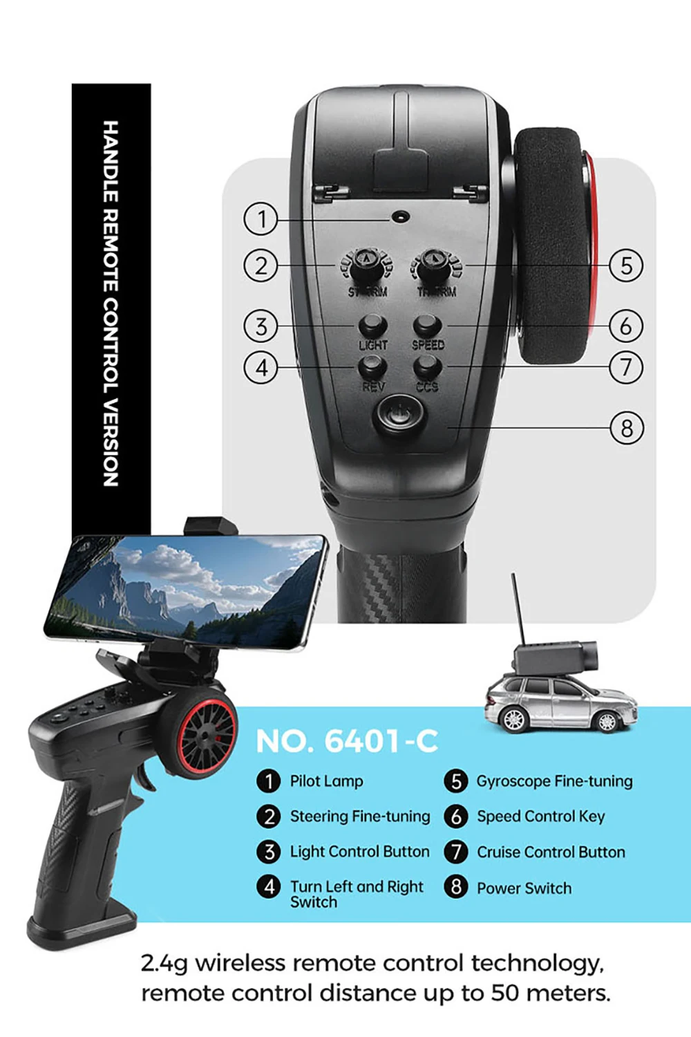 New WLtoys RC Cars 1:64 Mini Porsche 6401 HD Camera APP Control RC Off-road Mini Car