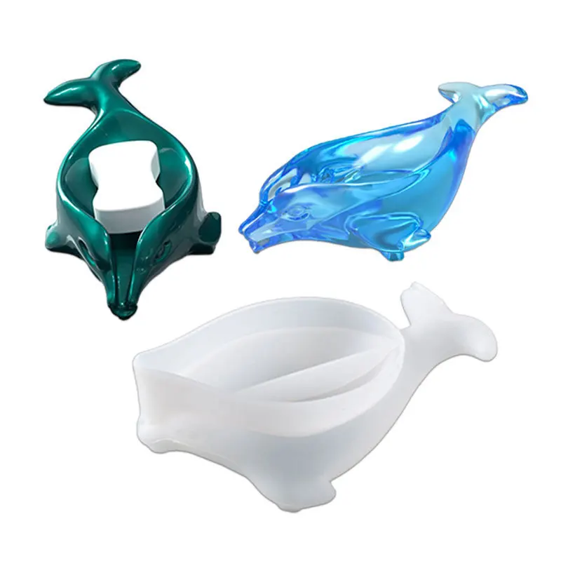 

3D-дельфин для хранения мыла, практичная силиконовая форма для дома