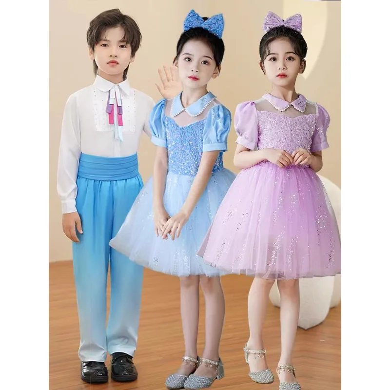 

Children's choir performance costumes for boys and girls, kindergarten poetry recitation speech competition costumes