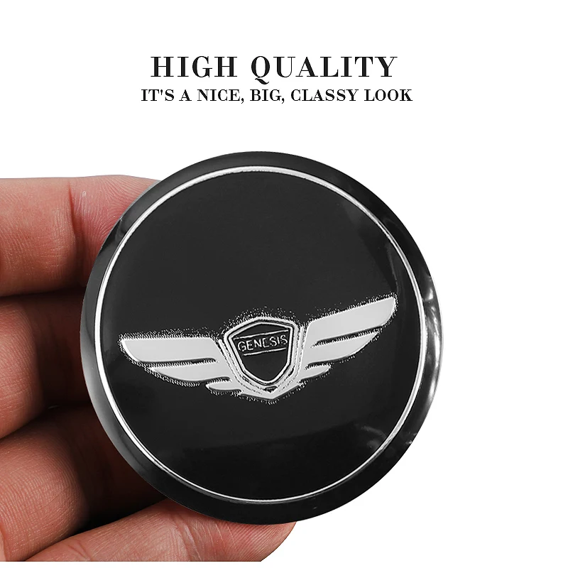 4Pcs 56mm Aluminium Car Wheel Hub Stickers For Hyundai Genesis I30 I20 I10 Venue Veloster Tucson Accent Auto Styling Accessories