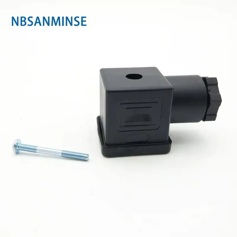 1 peça conector de bobina de válvula solenóide nbasanminse din43650 a/b/c para bobina solenóide de válvula dc12v dc24v ac110v ac220v