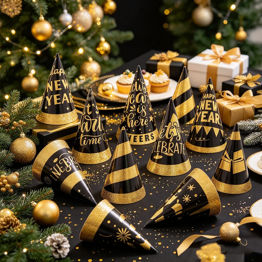 Party Hat Cone - 1set New Year Cone Party Paper