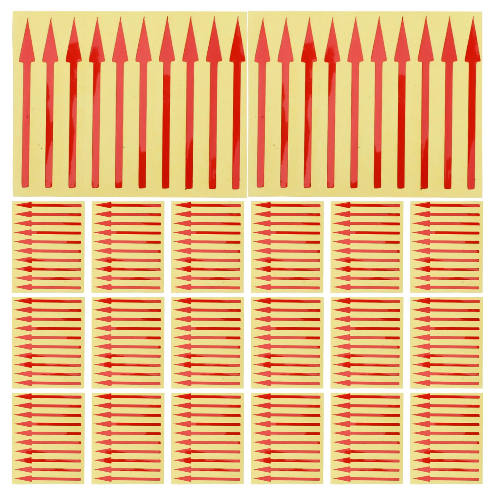 200Pcs Red Waterproof Pressure Gauge Arrow Indicator Stickers Self Adhesive Reflective Instrument Panel 2 Inch