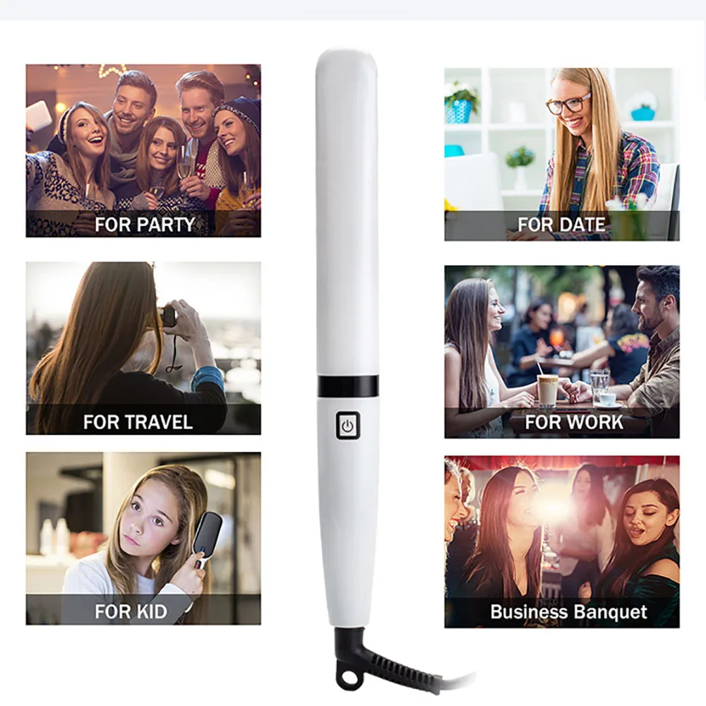 1-дюймовый профессиональный выпрямитель для волос с генератором отрицательных ионов, керамическое покрытие, светодиодный макс. 210 ℃ /410 ℉   Плоский утюг PTC Отопление