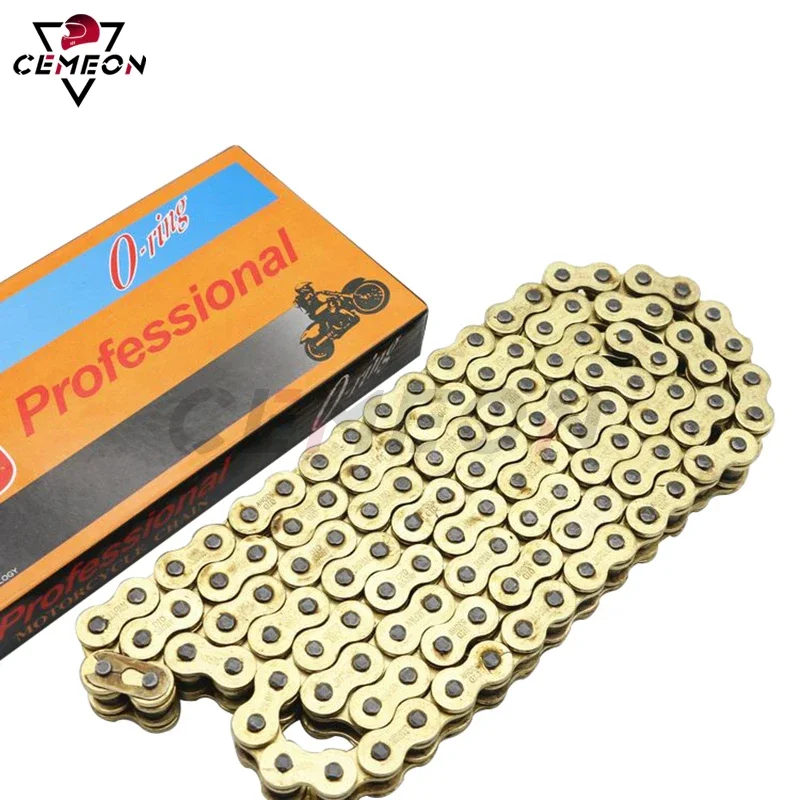 Motorcycle general street car sports car off-road vehicle oil seal chain 428HV X136L gold transmission chain (with O-ring)