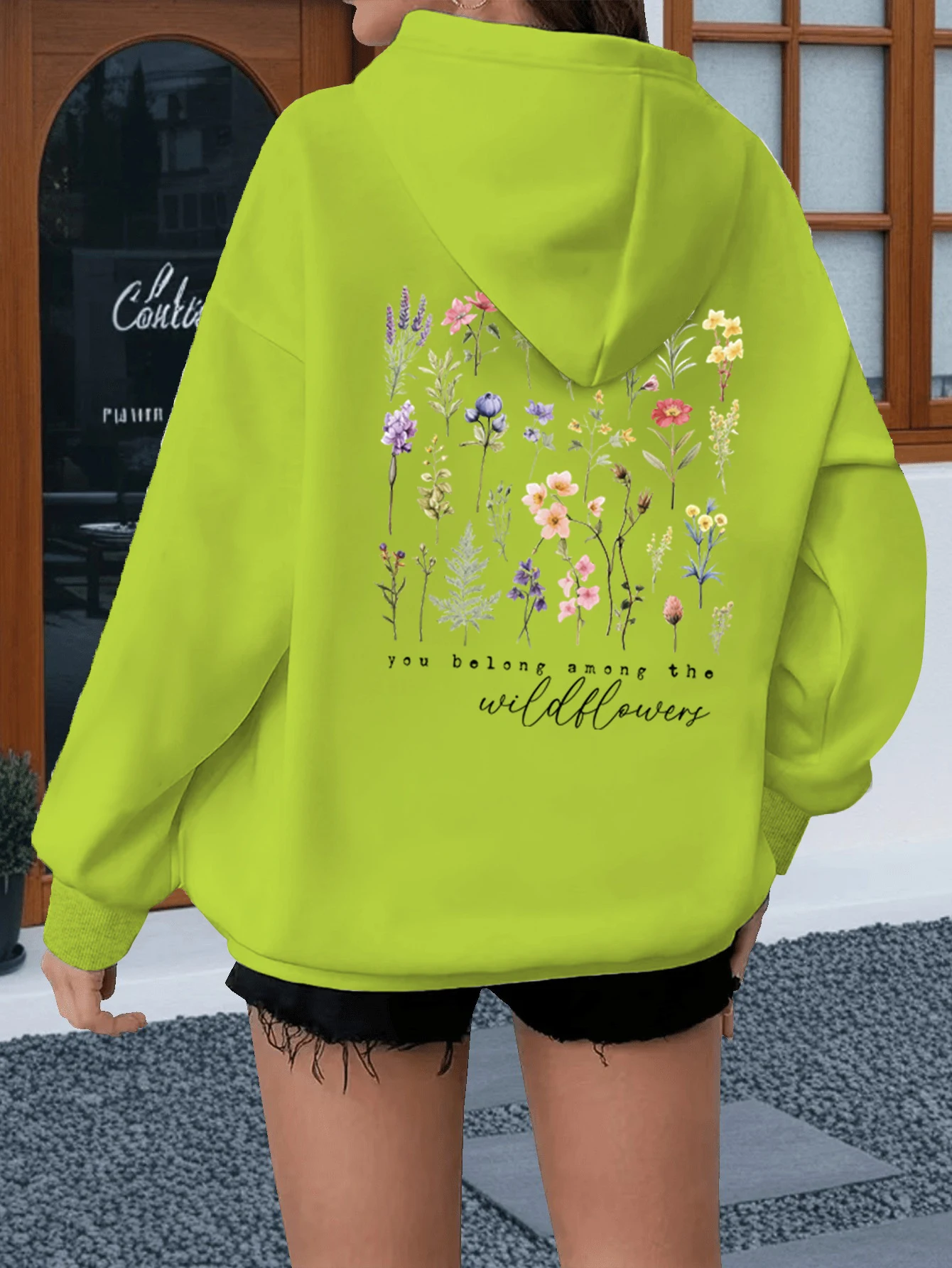 Bohemian Floral Wildflower Print Hoodies Vintage Christianity Women's Clothing Autumn Long Sleeve Motivational Quotes Hoody #3