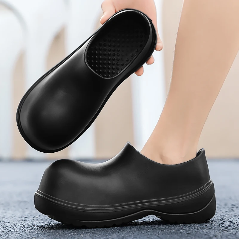 2025 Spring and Summer New Slippers, Lightweight Couple Big-head Shoes, Chef Shoes Non-slip Hotel Restaurant Men\'s Shoes