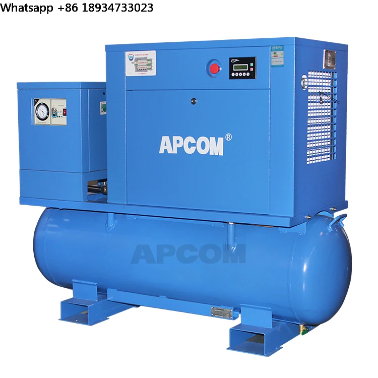 APCOM Aircompressors Industrial 10  7.5 KW 10 7.5KW Combined Rotary Screw Air Compressor for Sandblasting