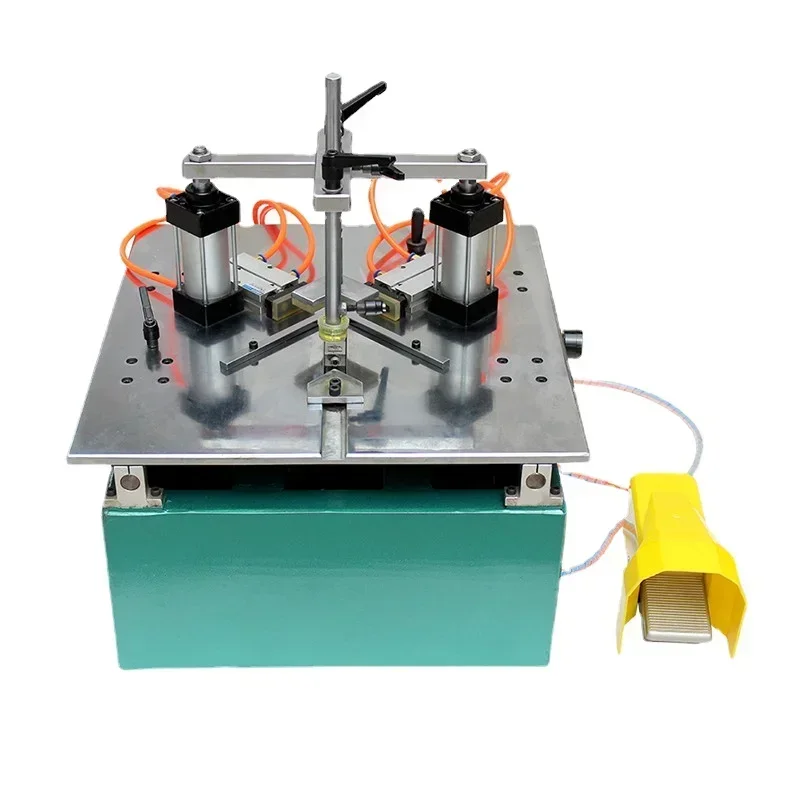

Seven-cylinder photo frame corner nailing machine not need to change the mold, cross stitch corner cutting machinery