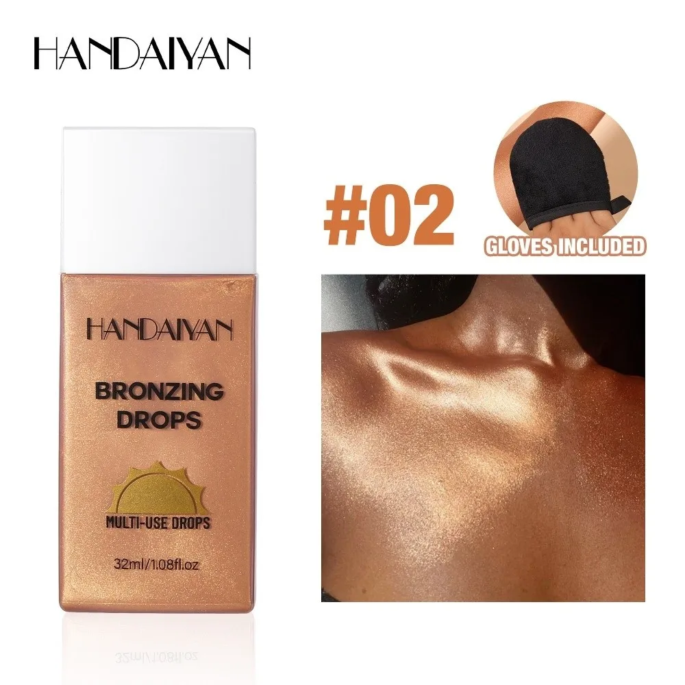 Pearlescent Shine Bronzer Liquid Tanning Cream Moisturising Waterproof Tanning Body Lotion Shimmer Long Lasting