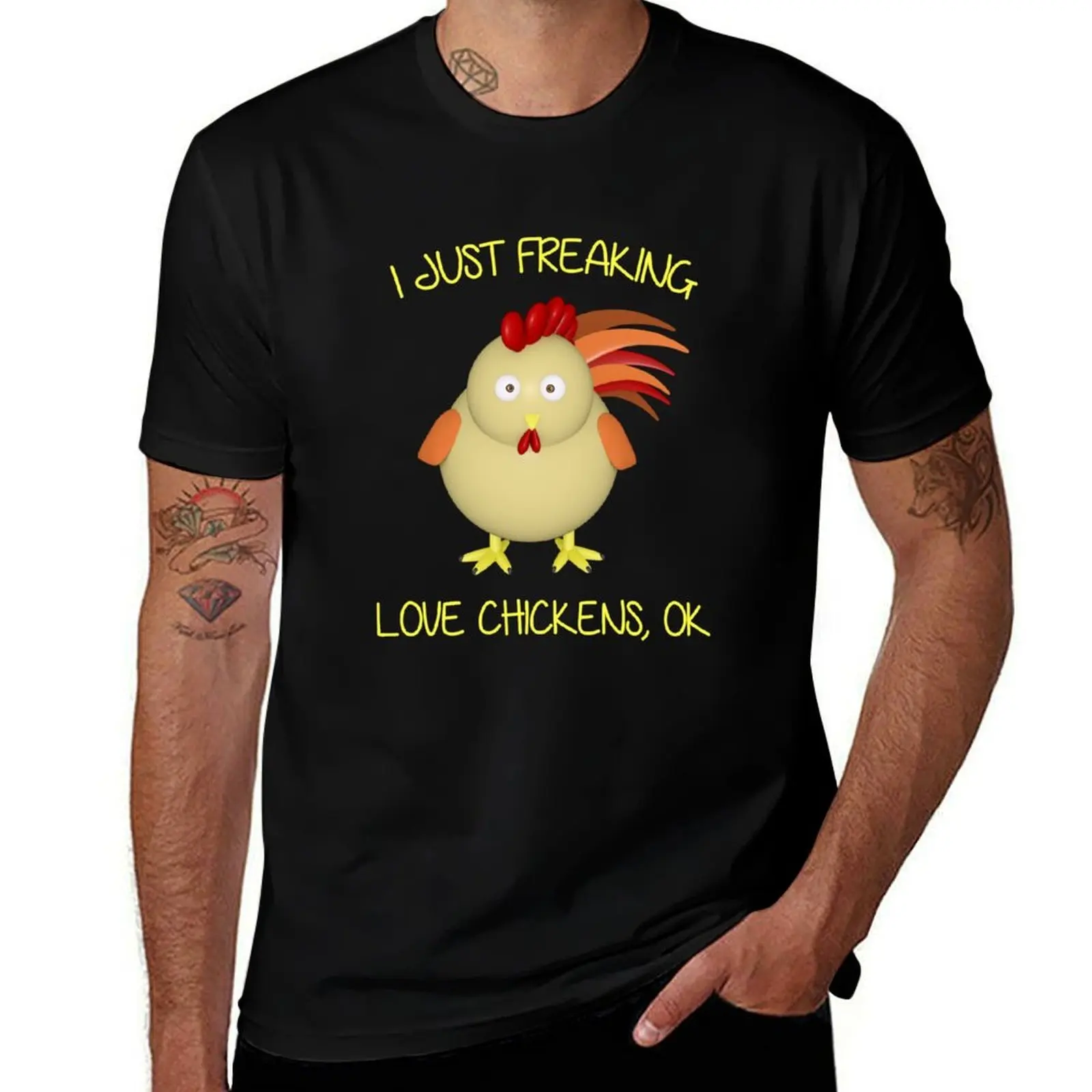 

Chicken I Just Freaking Love Ok Funny T-Shirt rapper graphic tees custom t-shirts new edition customizeds t shirt men
