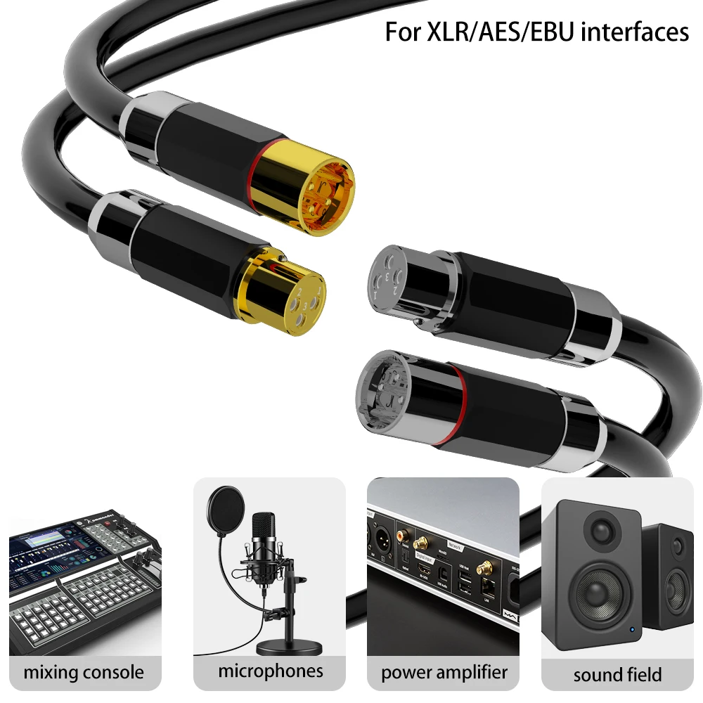 Monosaudio No-solder XMF709R Rhodium Plated Pure Copper 3 Pin XLR Connector Screwed Plug DIY HIFI Audio Video XLR Balanced Line