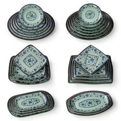 Melamine Tableware Imitation Blue and White Porcelain Restaurant Special Plastic Plate Cold Plate Home Kitchen Tableware