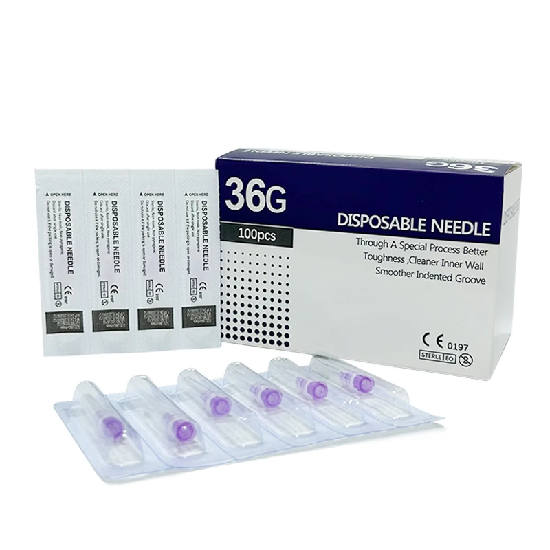 

100 шт. одноразовая игла 36 г 4 мм маленькая безболезненная игла для косметического инструмента