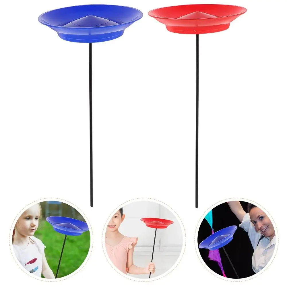 Plaques rotatives colorées pour jonglerie, entraînement, divertissement, accessoires de compétences de cirque, plaque rotative en plastique avec bâtons
