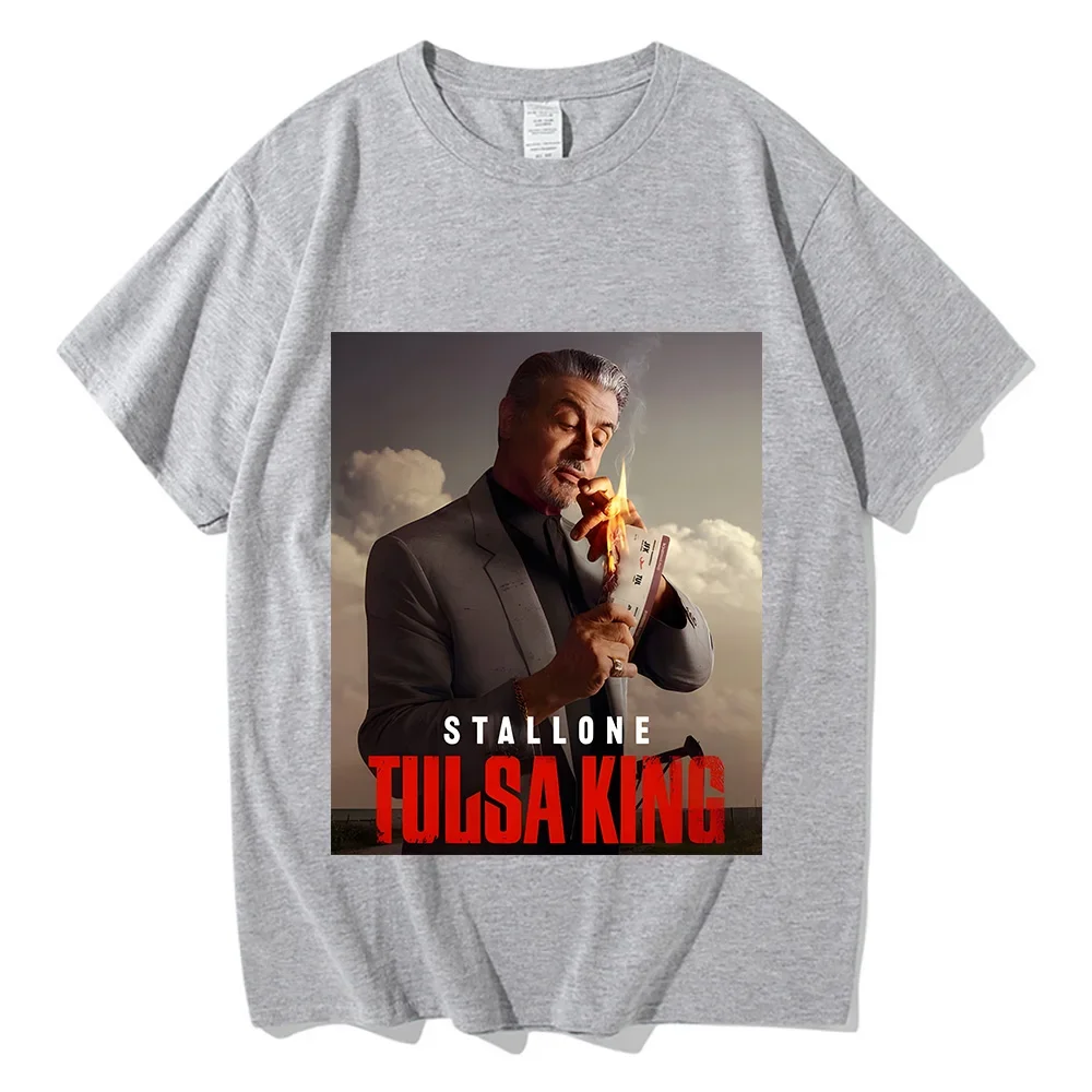 تولسا كينغ تي شيرت الجرافيك الطباعة خمر عالية الجودة تي شيرت قصير الأكمام القطن موضة التي شيرت Camisetas س الرقبة الملابس