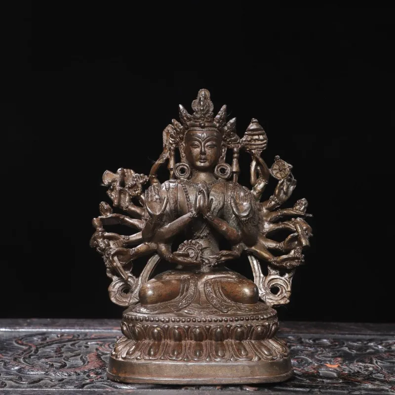 Tibetan Buddhism 18-Arm Cundi Bodhisattva Statue Buddhist Ritual Figurine Altar Offering Home Votive Sculpture Home Decor