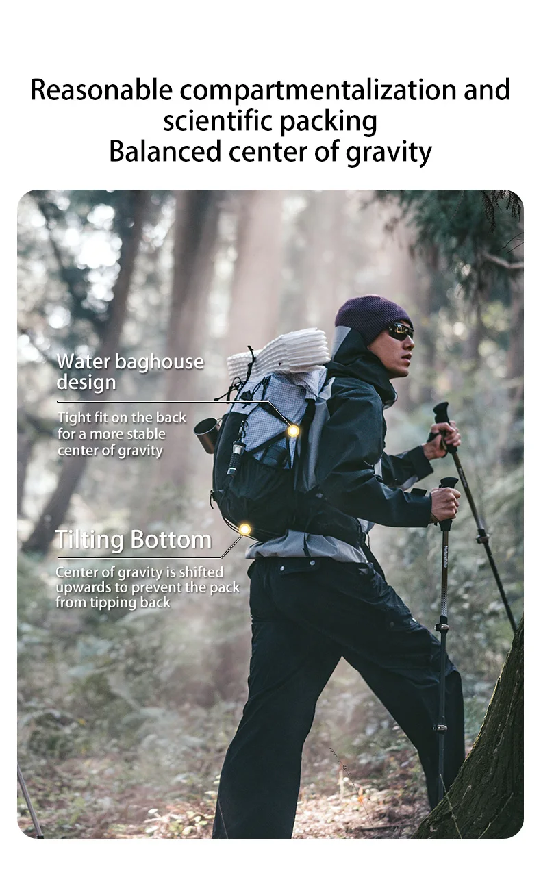 Naturehike Helium 30L Reiserucksack für Herren und Damen, Klettertasche für Outdoor-Sportarten, Wandern, Bergsteigen, ultraleicht, großes Fassungsvermögen – Detail 7