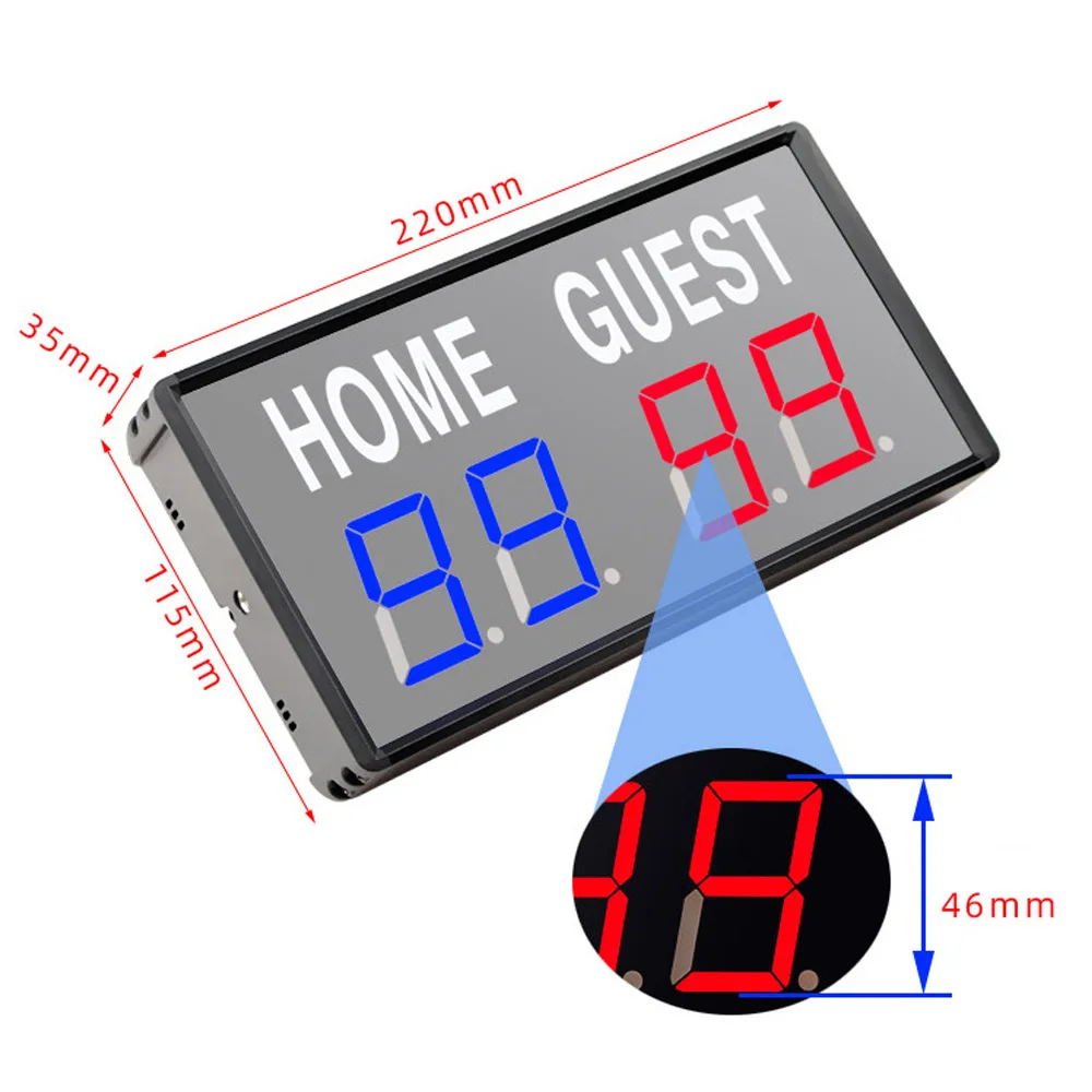 Portable 4 Digit LED Scoreboard Digital Home Guest Score Keeper Mini Electronic Scoreboard for Table Tennis Basketball Volleybal - view 3
