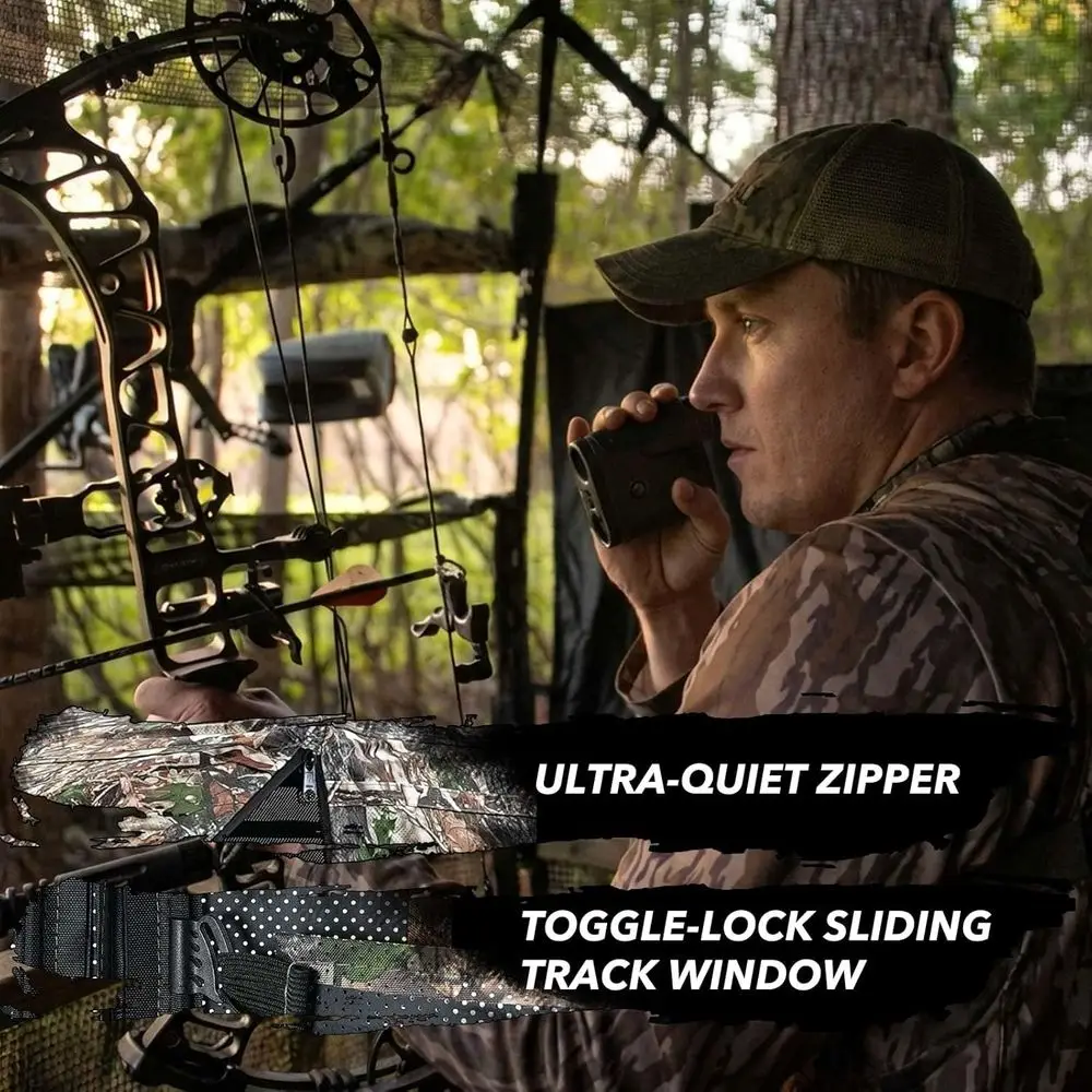 휴대용 360 °   투명 2-3인용 지상 사냥용 은신처 (휴대용 가방 및 위장 포함)