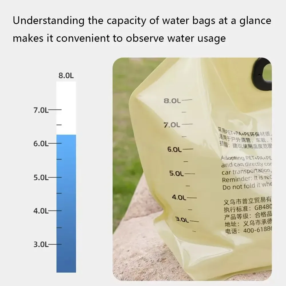 Outdoor Water Storage Bag 8L With Faucet Valve Travel Camping Food Grade Large Capacity Portable Foldable Plastic Water Bag image 5