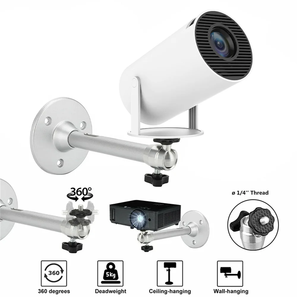 ThundeaL Wall Mount Metal Ceiling Projector 6mm Thread 21 cm Firm Projector Bracket Stand Rotatable DV Camera Bracket