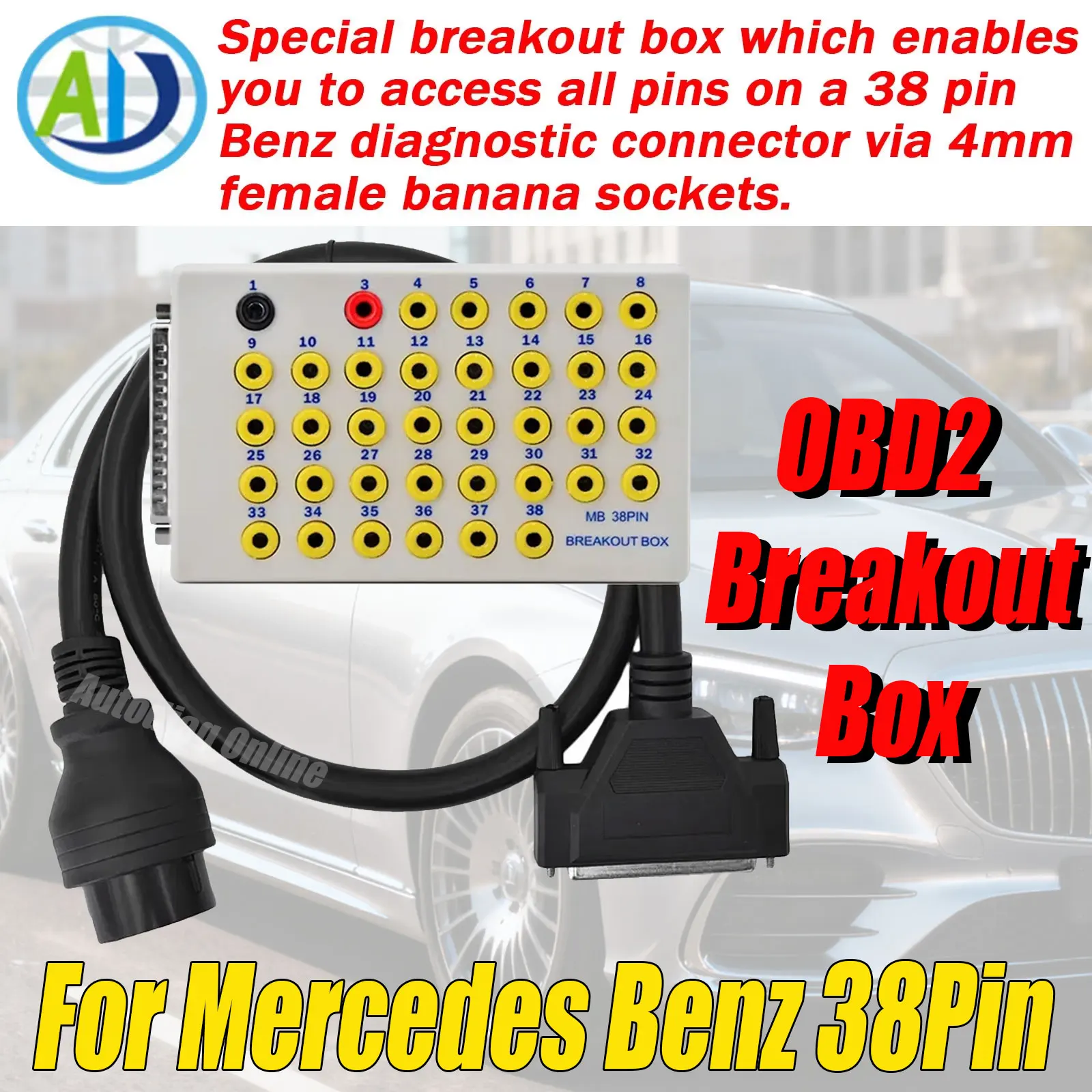 

OBD2 Breakout Box For Mercedes Benz Line Signal Tester Protocol Detectors CAN Data Link OBD2 Diagnostic Breakout Box For Benz