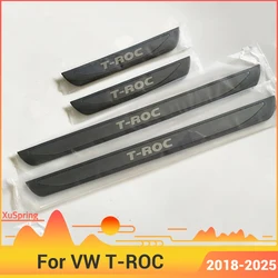 4pcs Door Sill Trim for VW T-Roc Troc 2018-2025 Europe Version Car Scuff Plate Welcome Exterior Pedal Stickers