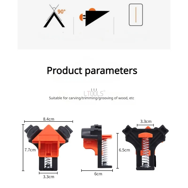 Woodworker Right Angle Clamp 90 Degree Right Angle Holder Photo Frame Clip Picture Frame Clip Spring Group Trap Quick Clamp Tool