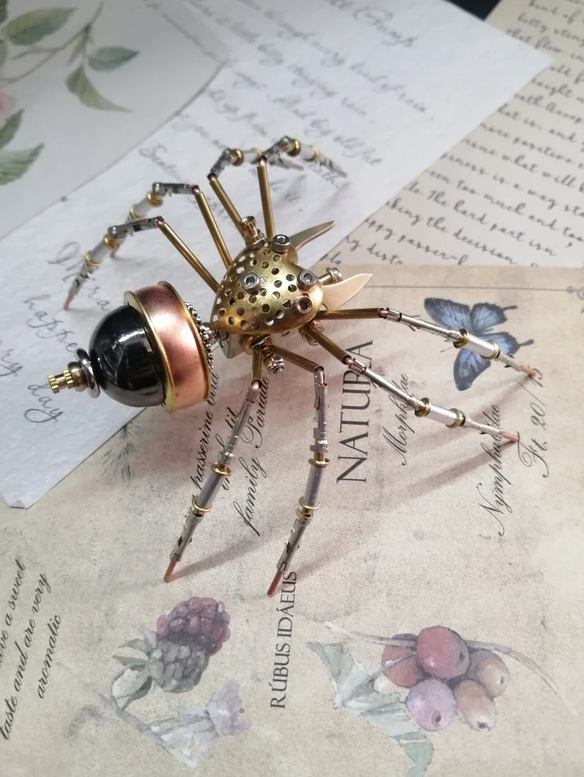 Kit de modèle d'araignée sautante en métal, insectes mécaniques Steampunk, puzzles 3D, modèles d'assemblage en métal, puzzle jouet