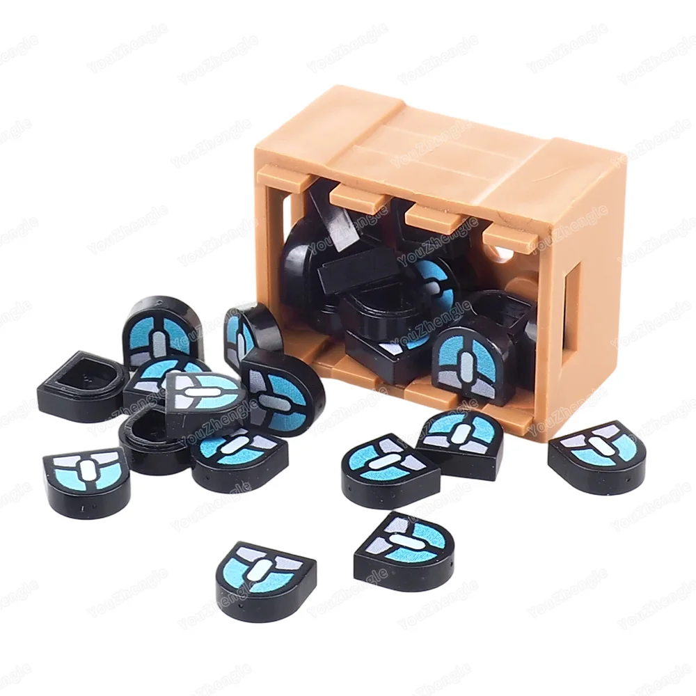 Blocs de construction à motif imprimé souris, carreaux 1x1, demi-cercle, pièces étendues, figurines MOC 24246, équipement informatique, modèle de scène, jouets