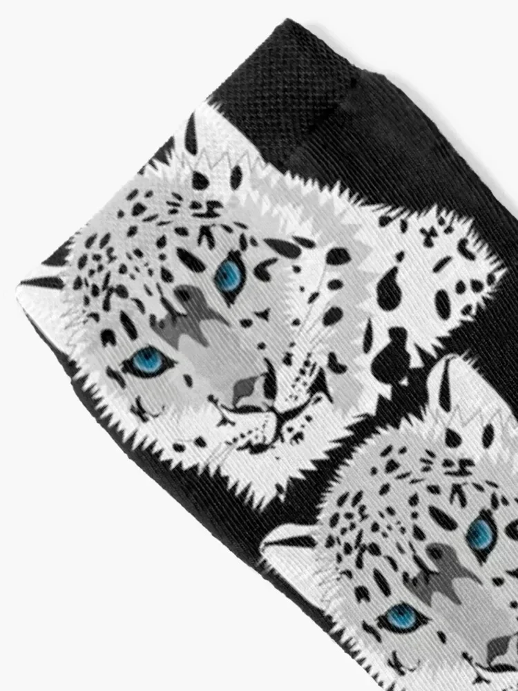 Blue Eyed Snow Leopard Socks cartoon anti-slip moving stockings Socks Ladies Men's